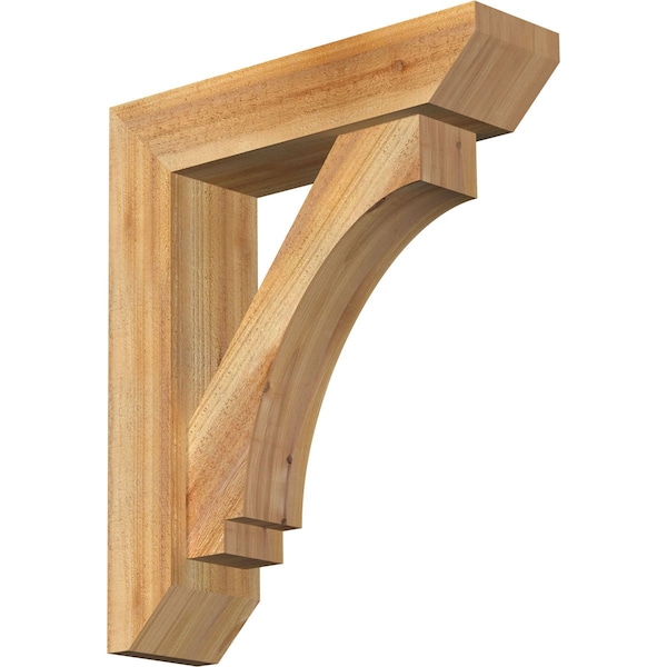 Ekena Millwork Imperial Slat Rough Sawn Bracket w/ Offset Brace, Western Red Cedar, 6"W x 22"D x 26"H BKT0604X22X26IMP06RWR - main